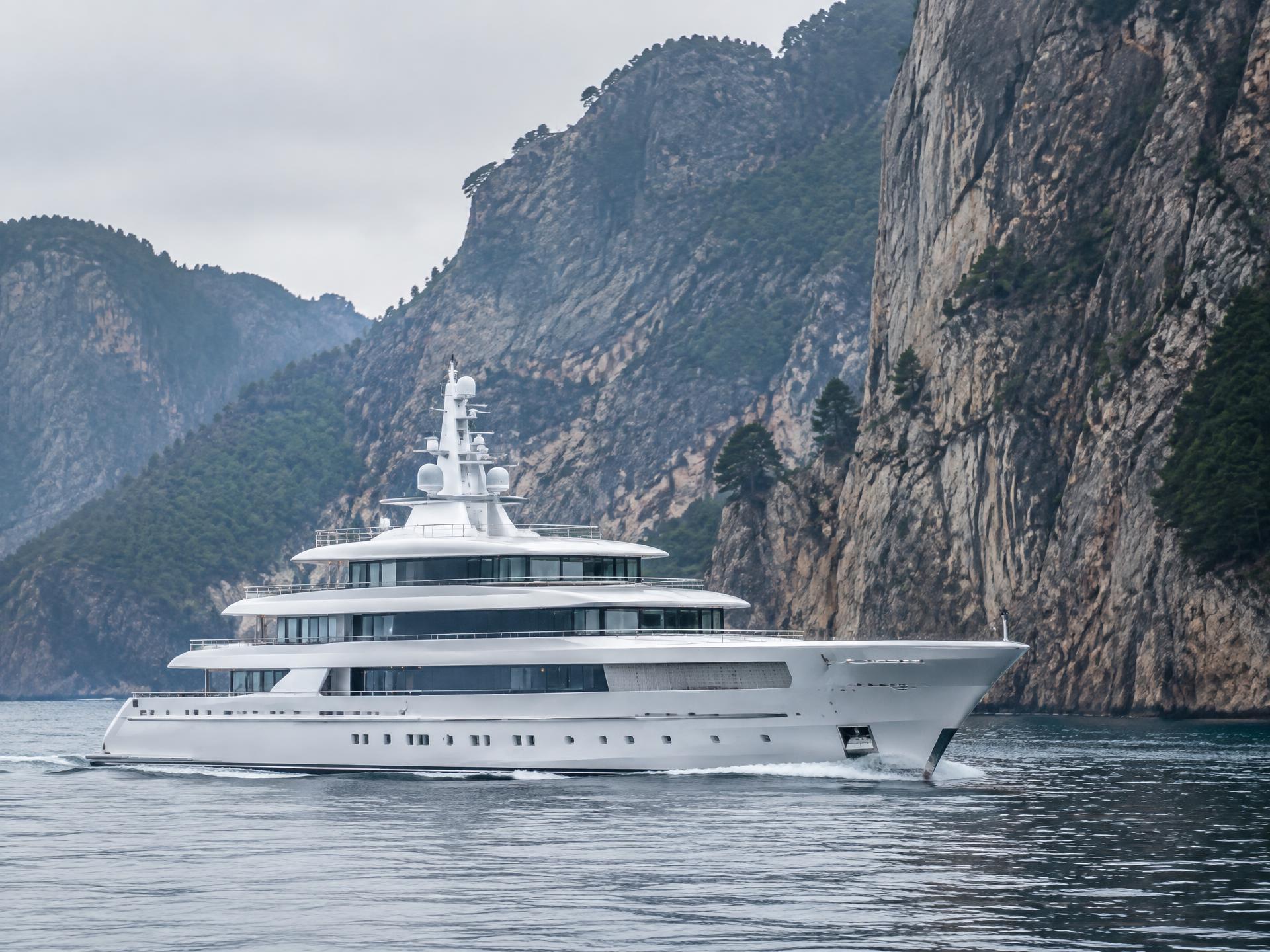 Privacy-blurred photograph of a motor yacht acquired for a private client in 2025 — Elder Marine reference ELM-002